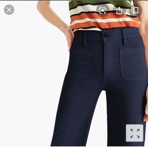 J.CREW Petite Point Sur washed wide-leg pant